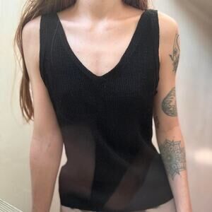 Vintage Finity Studio Classic Black Tank Top Small 90s Y2K